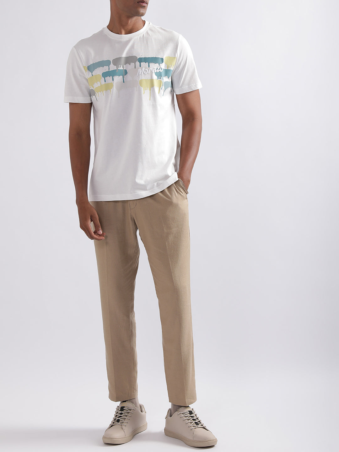 Antony Morato White Printed Regular Fit T-Shirt