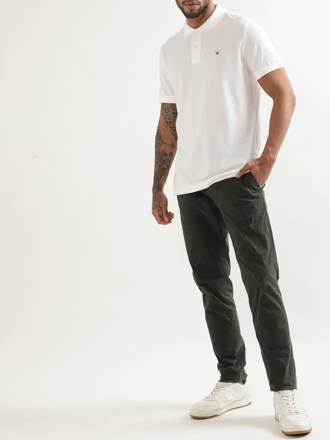 Gant White Original Regular Fit Pique Polo T-Shirt