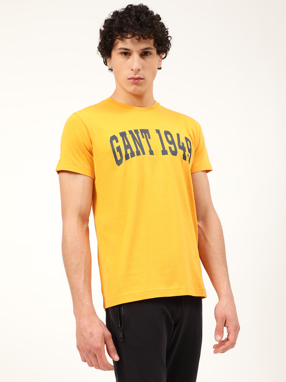 Gant Yellow Logo Regular Fit T-Shirt