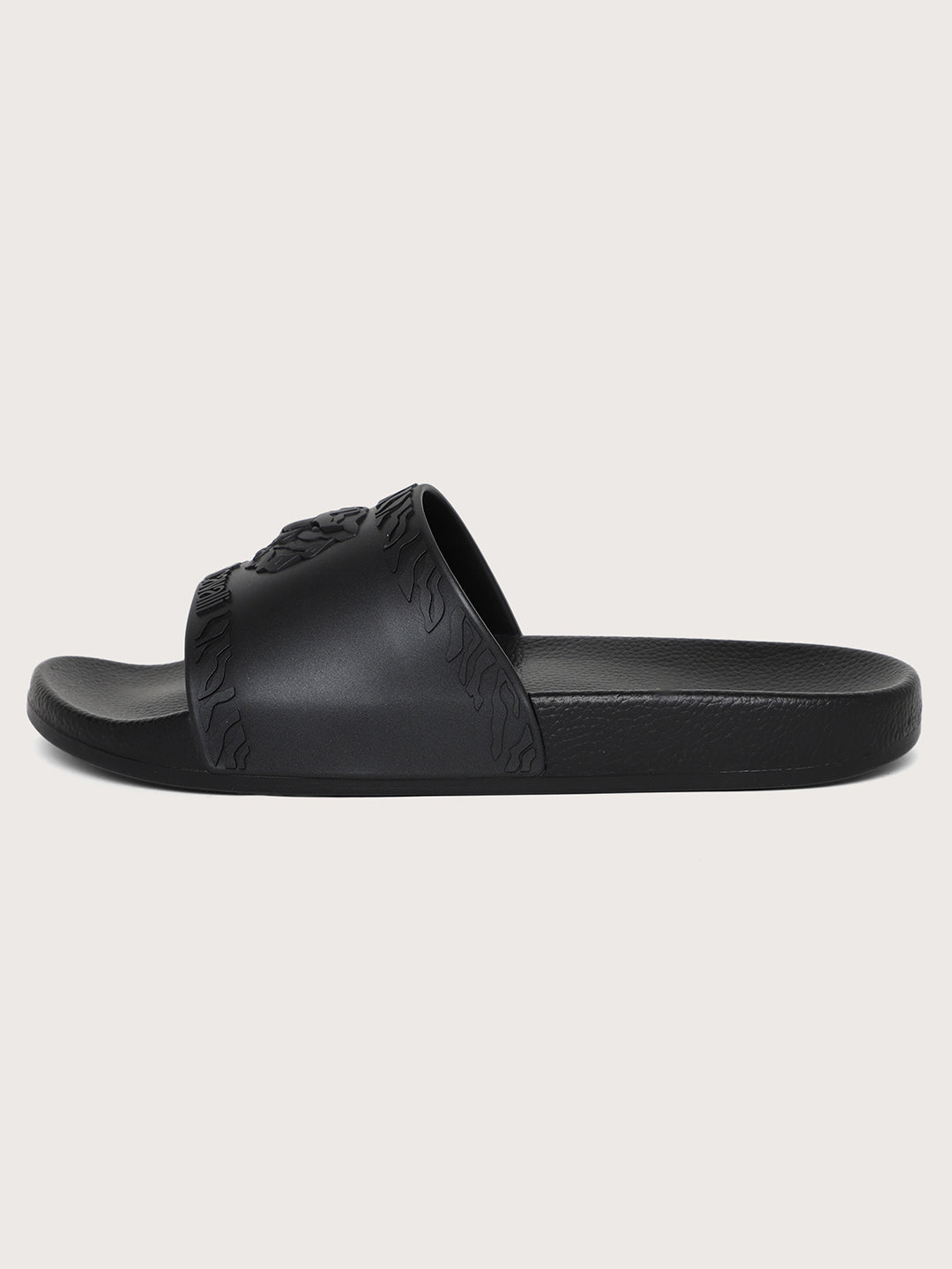 Just Cavalli Men Black Sliders ICONIC INDIA Iconic India