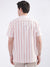 Lindbergh Dark Pink Coral Fashion Striped Slim Fit Shirt