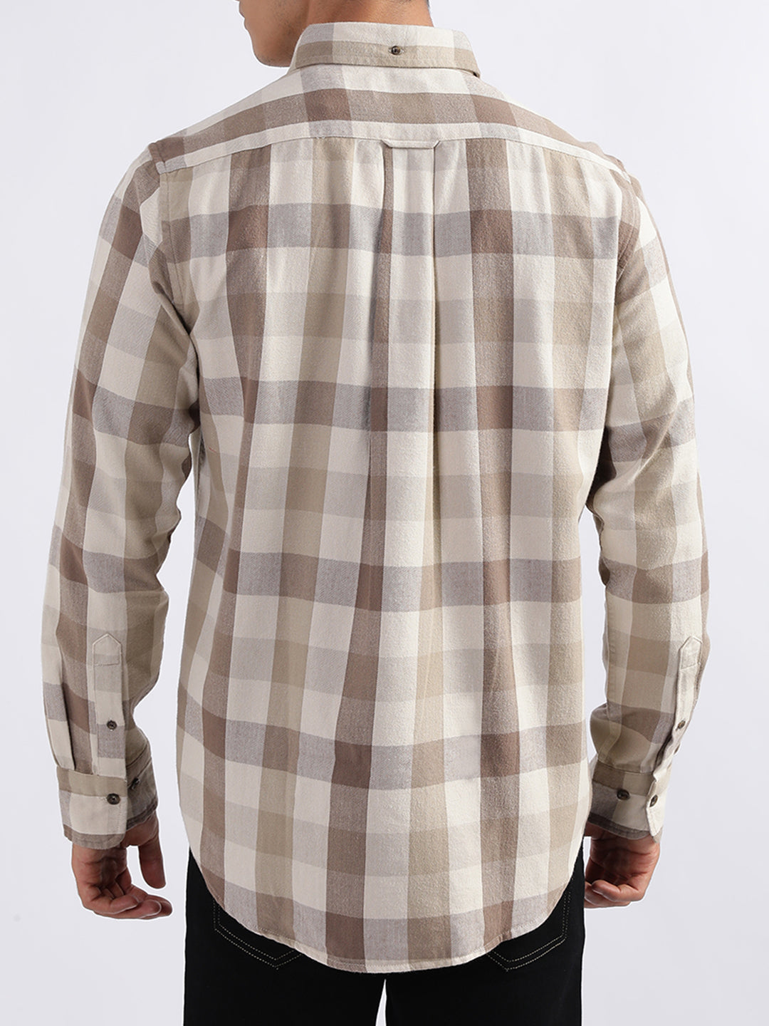 Gant Beige Checked Regular Fit Shirt