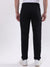 Iconic Men Black Solid Regular Fit Trouser