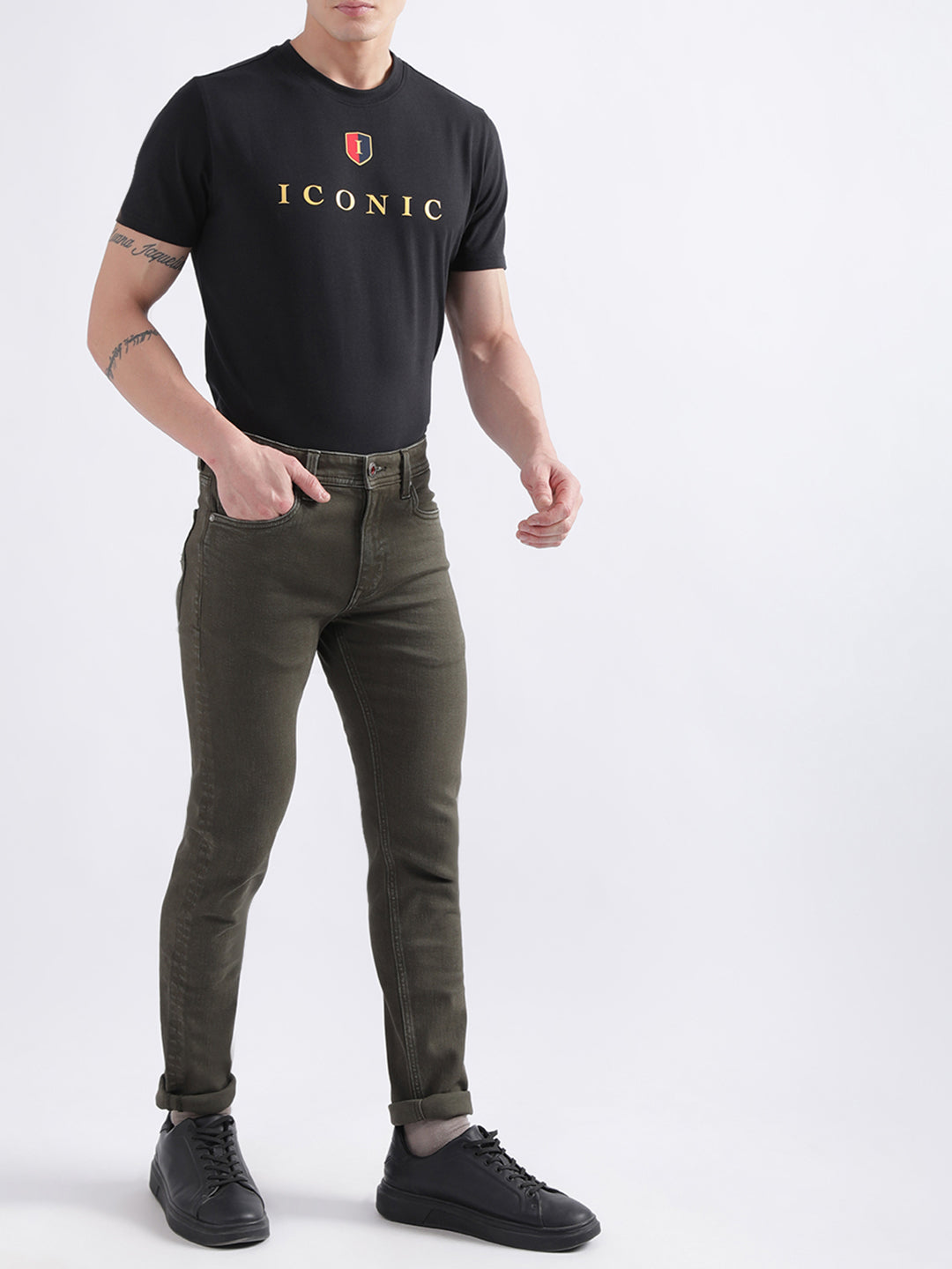 Iconic Black Logo Regular Fit T-Shirt