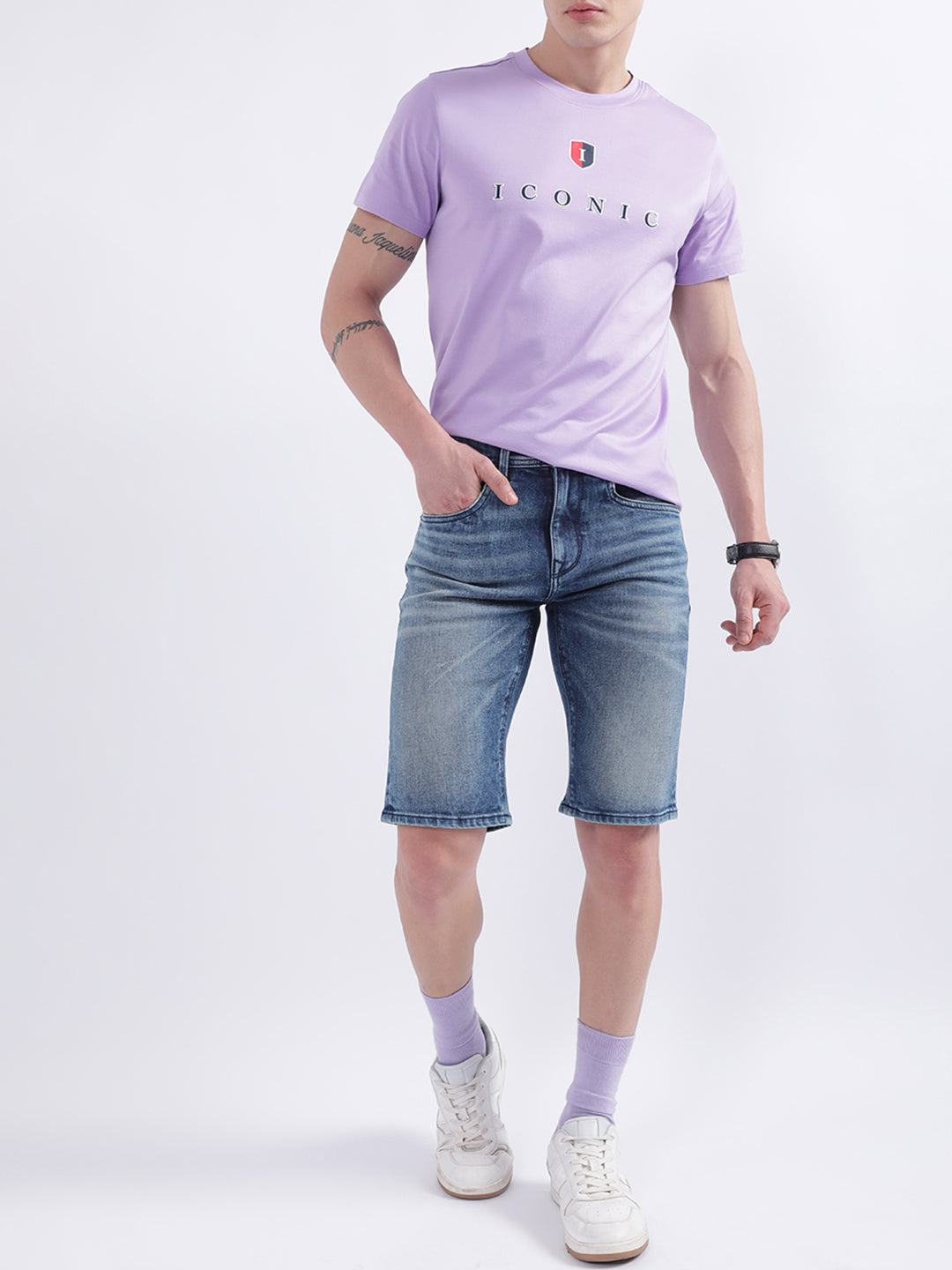 Iconic Purple Logo Regular Fit T-Shirt