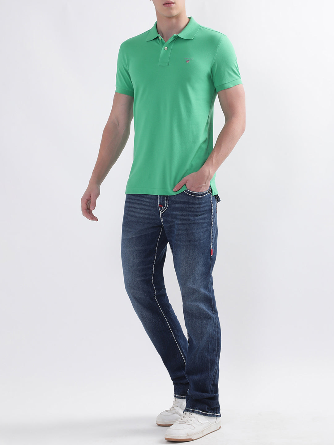 Gant Green Original Rugger Slim Fit Pique Polo T-Shirt