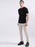 Iconic Men Beige Solid Slim Fit Trouser