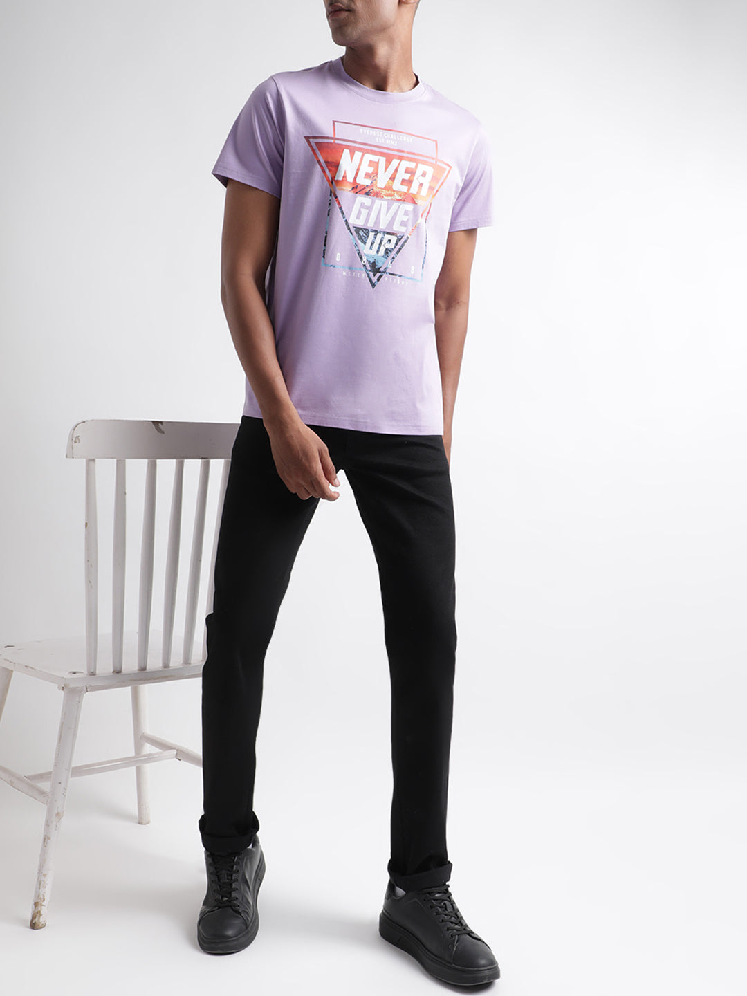 Iconic Lilac Logo Regular Fit T-Shirt