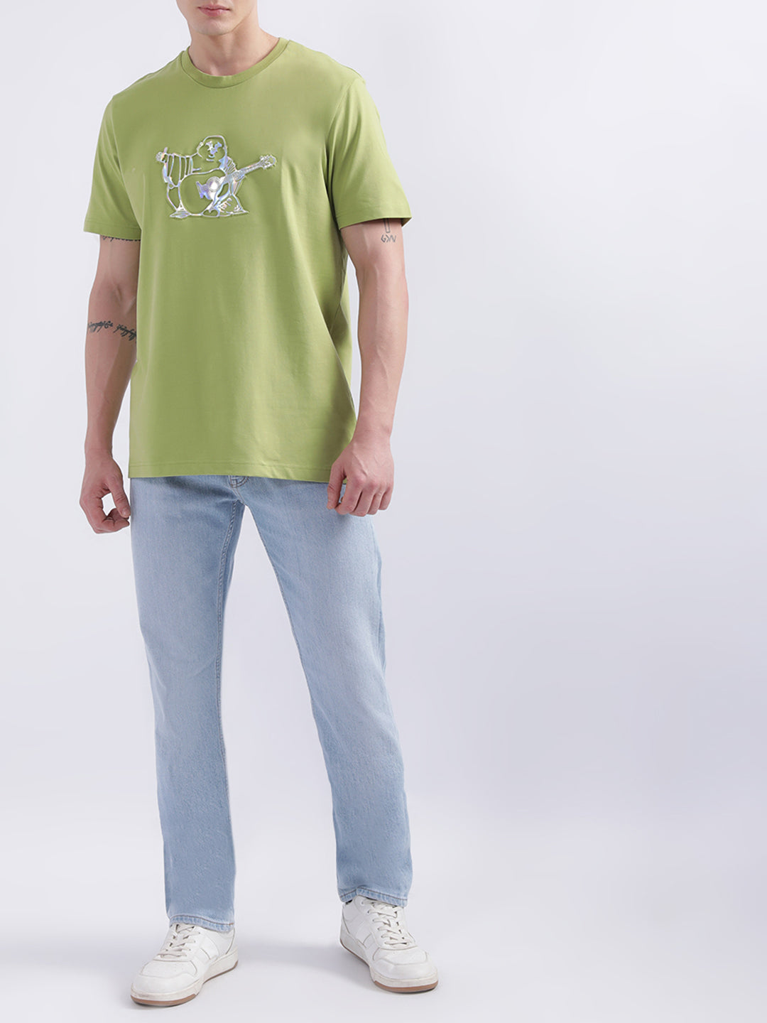 True Religion Green Logo Regular Fit T-Shirt