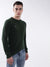 Gant Men Green Solid Round Neck Sweater