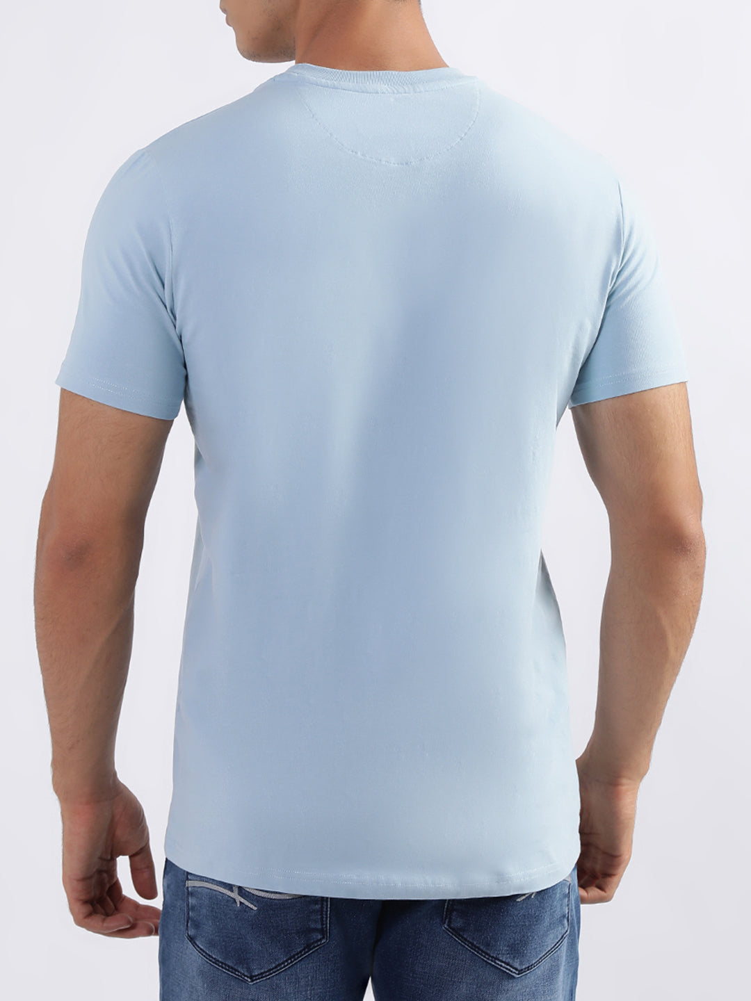 Iconic Sky Blue Logo Regular Fit T-Shirt