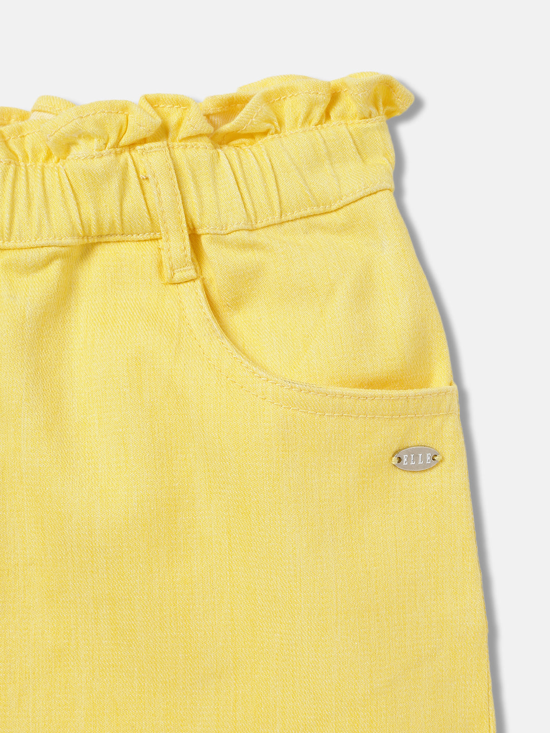 Elle Kids Girls Yellow Solid Regular Fit Skirt