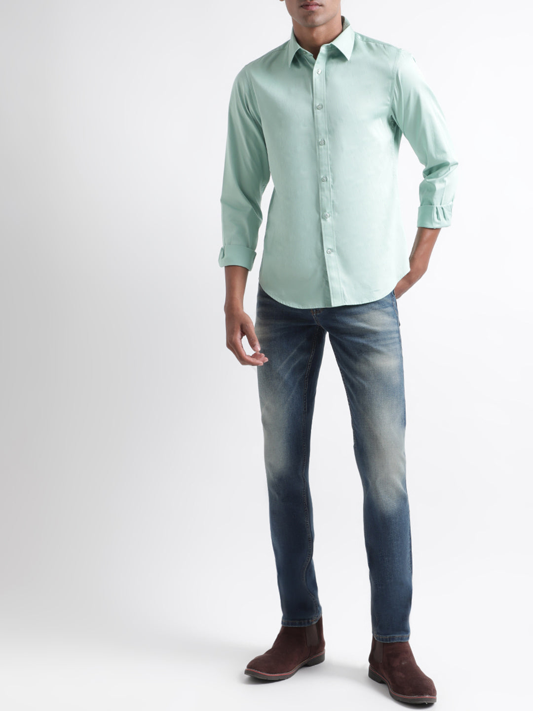 Iconic Green Slim Fit Shirt