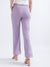 Elle Women Lilac Solid Regular Fit Trouser