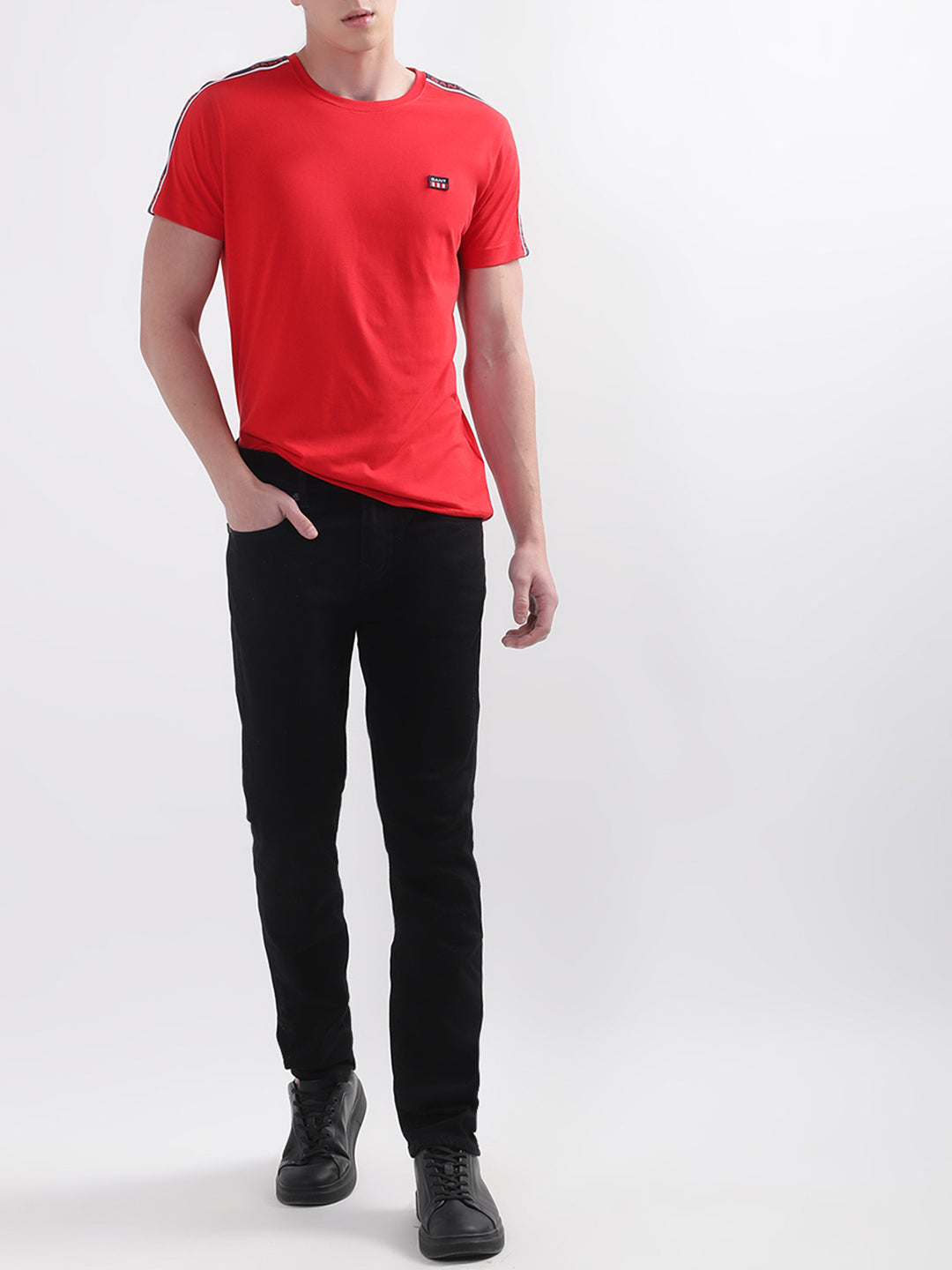 Gant Red Shoulder Tape Regular Fit T-Shirt