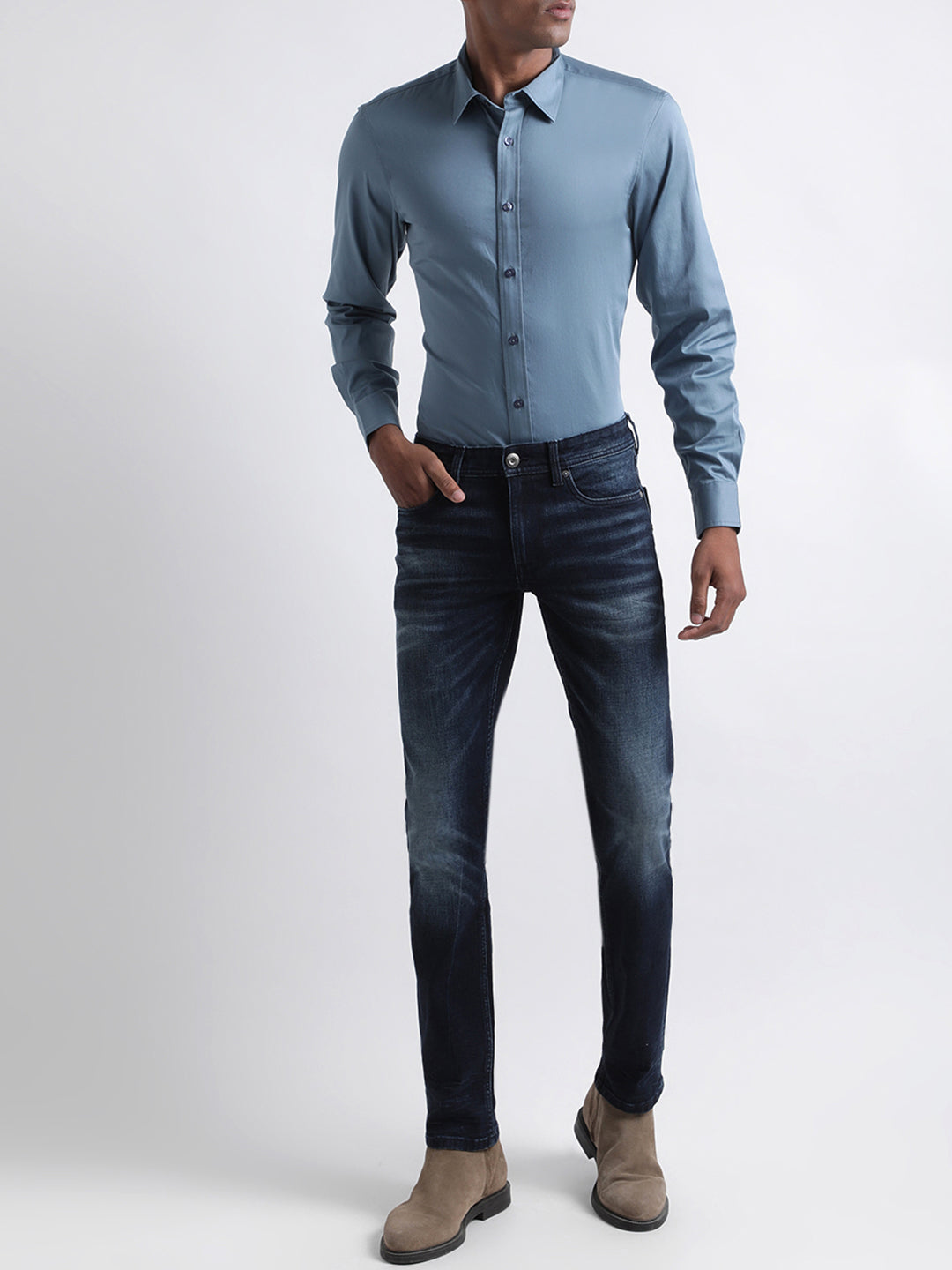 Iconic Blue Slim Fit Shirt