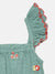 Blue Giraffe Girls Green Embroidered Square Neck Top