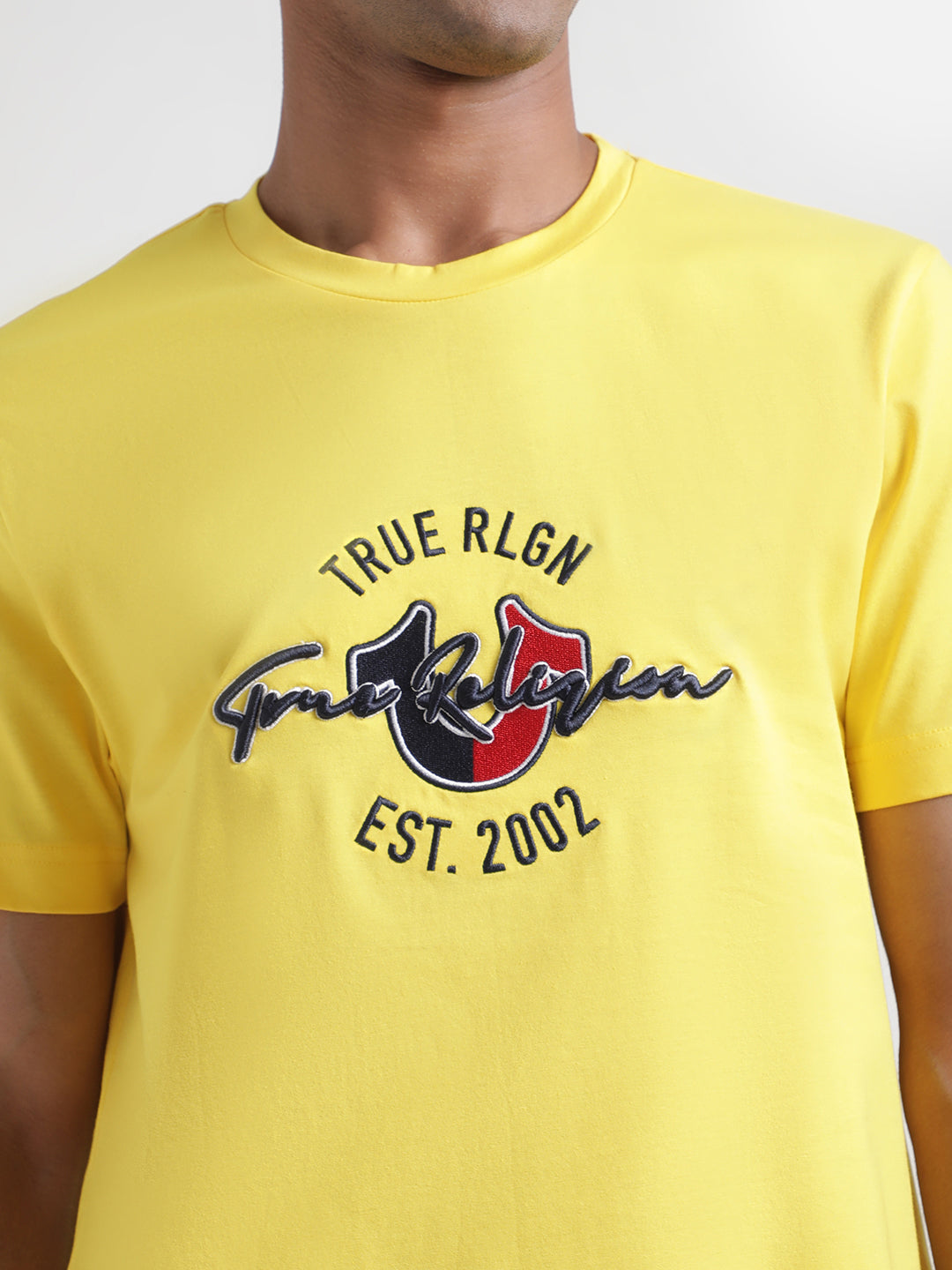 True Religion Yellow Logo Regular Fit T-Shirt