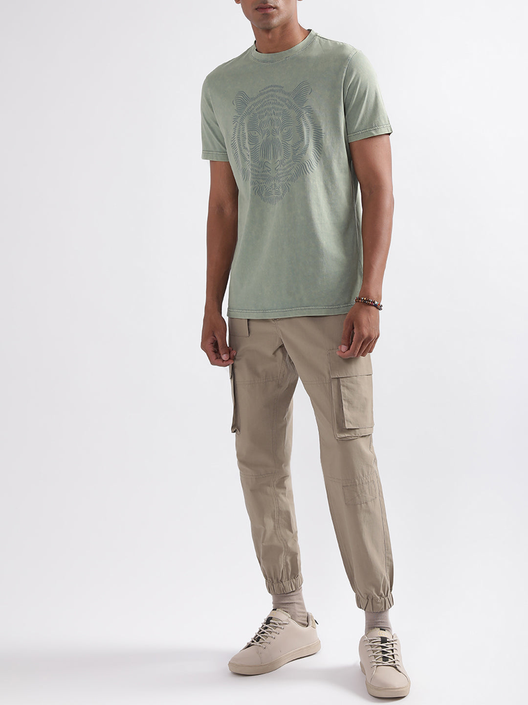 Antony Morato Olive Printed Regular Fit T-Shirt