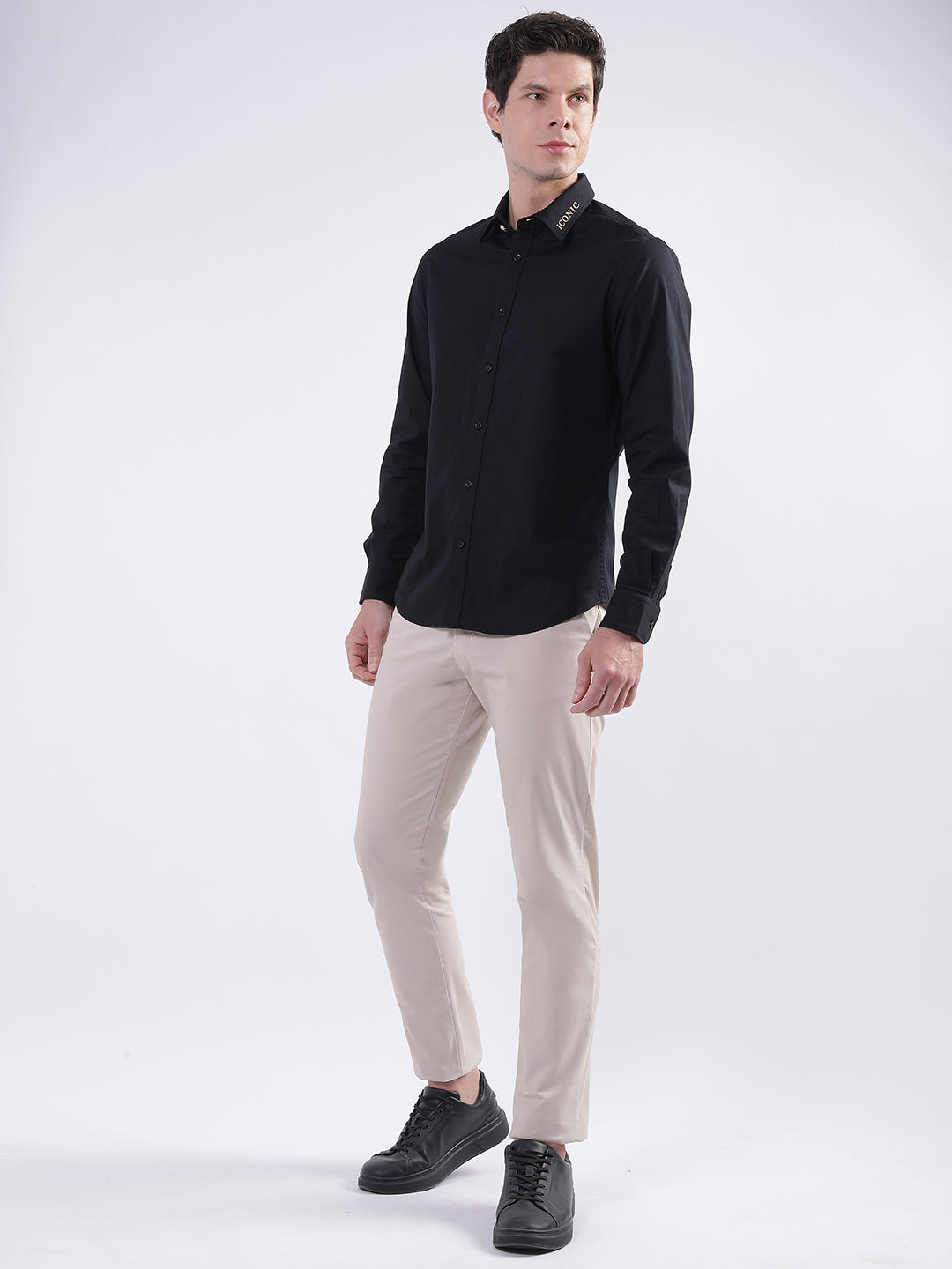 Iconic Black Regular Fit Shirt