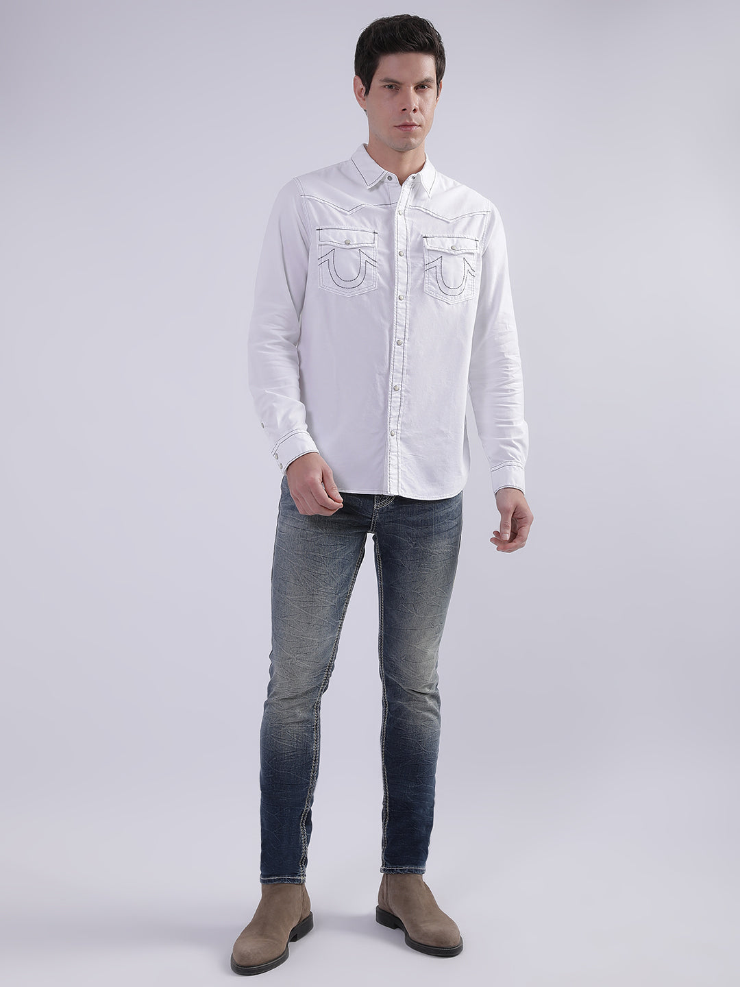 True Religion White Fashion Regular Fit Shirt