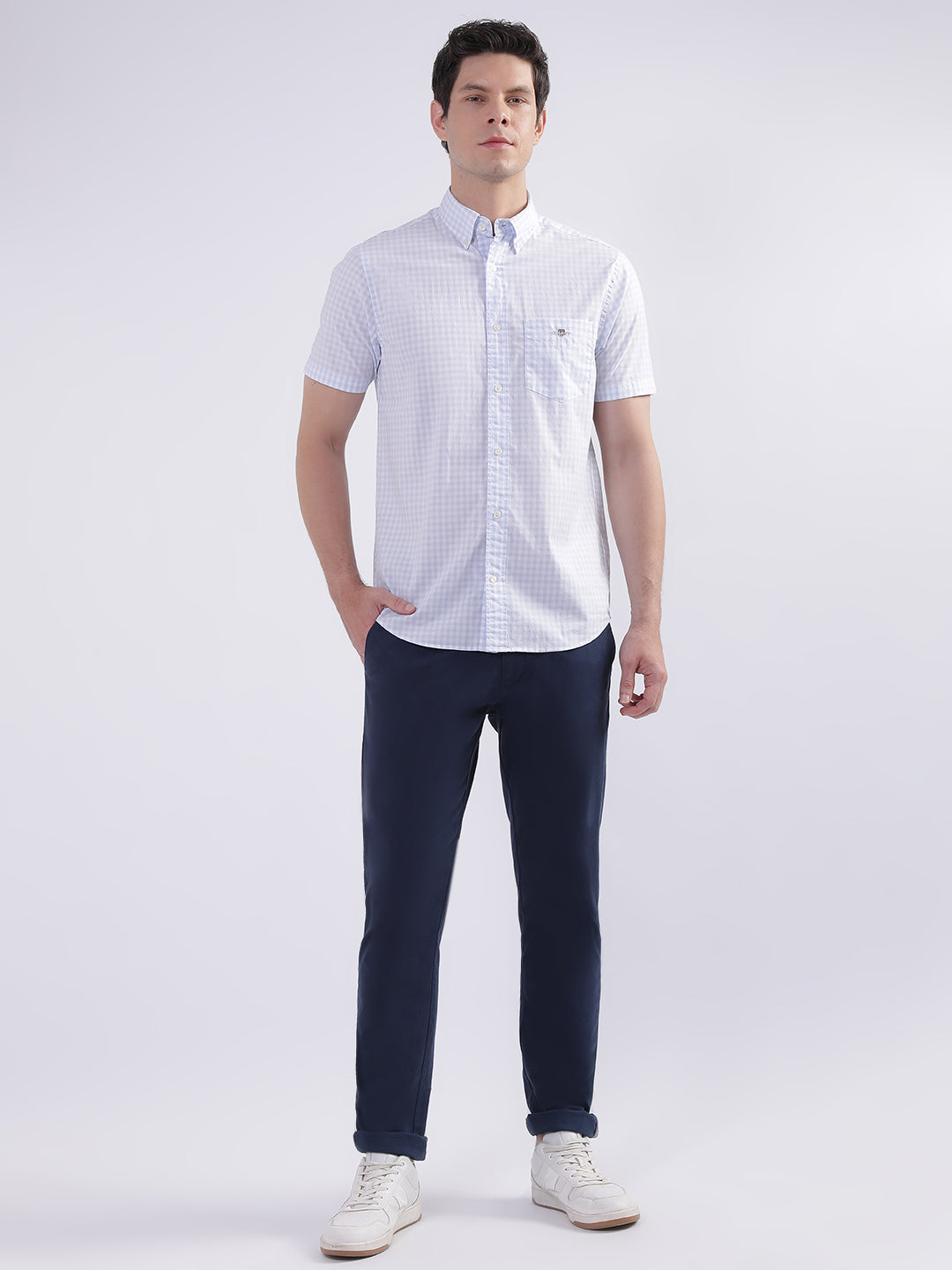 Gant Blue Fashion Checked Regular Fit Shirt