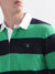 Gant Green Striped Regular Fit Polo T-Shirt