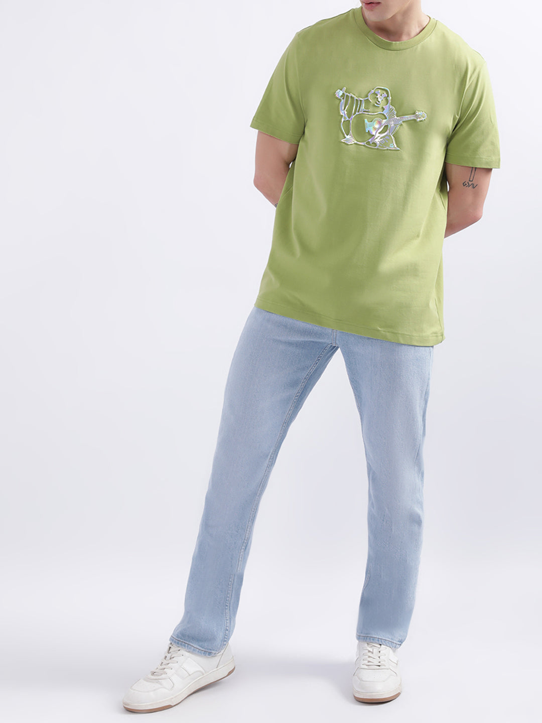 True Religion Green Logo Regular Fit T-Shirt