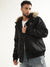 True Religion Men Black Printed Hooded Jacket