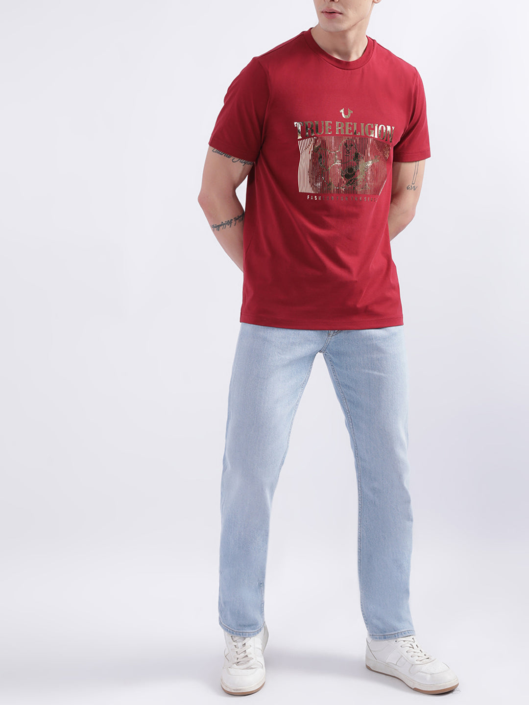 True Religion Red Logo Regular Fit T-Shirt