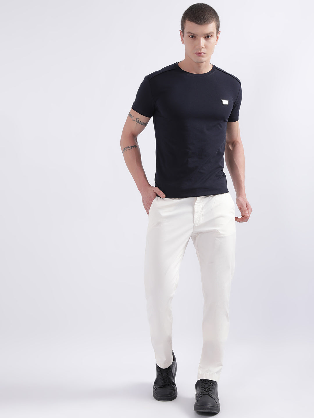 Men's Slim fit stretch flannel trousers | Boggi Milano