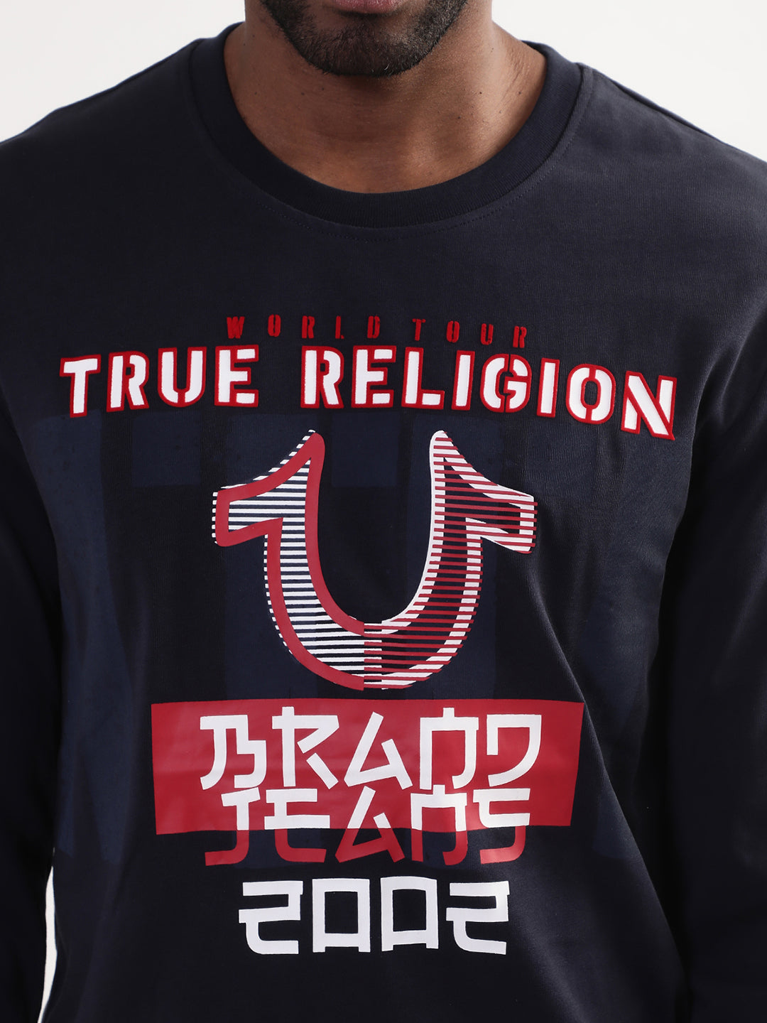 True Religion Peacoat Logo Regular Fit T-Shirt