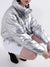 DKNY Women Silver Solid High Neck Jacket
