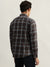 Iconic Men Brown Checked Spread Collar Full Sleeves Shirt