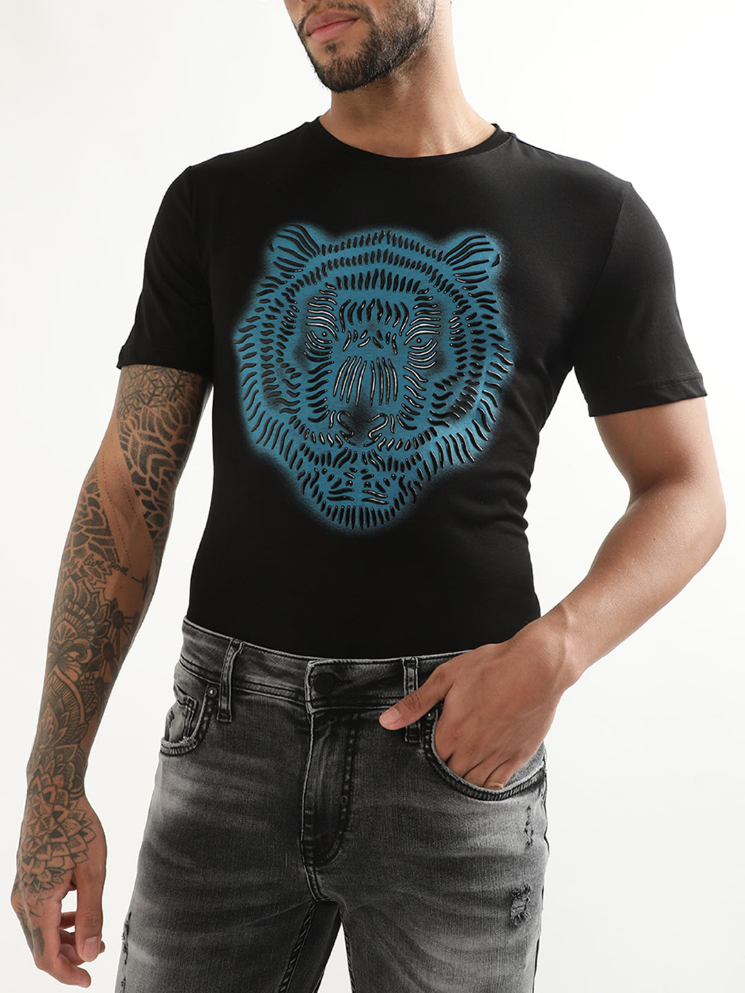 Antony Morato Black Printed Slim Fit T-Shirt