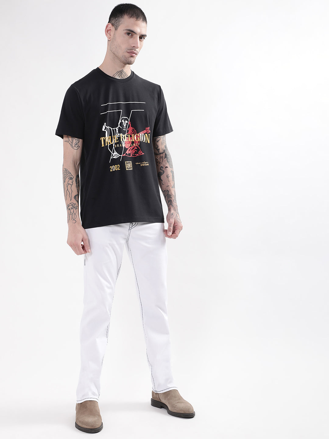 True Religion Black Graphic Logo Regular Fit T-Shirt