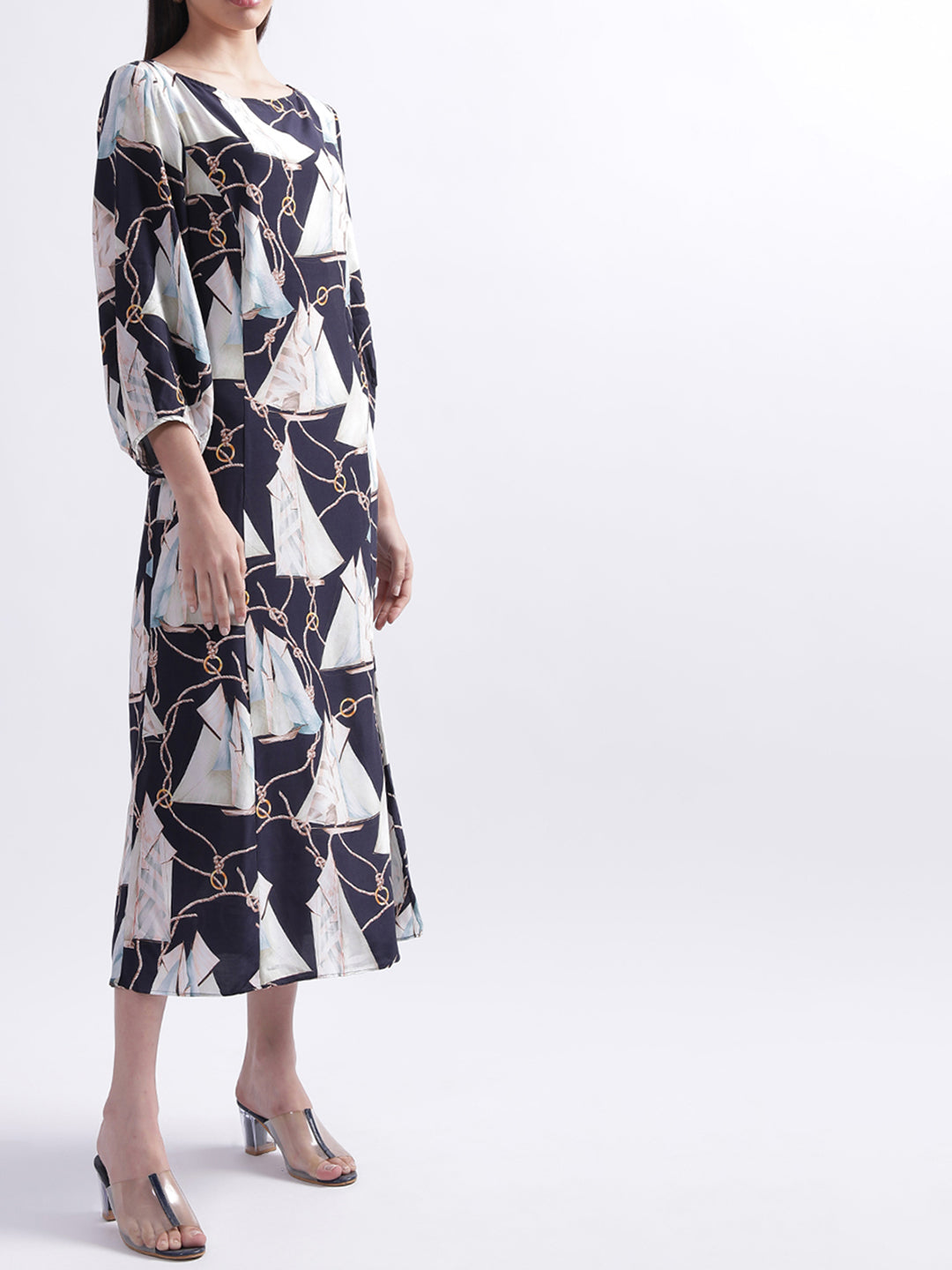 Gant Printed A-Line Midi Dress