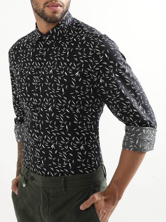 Antony Morato Blue Printed Slim Fit Shirt