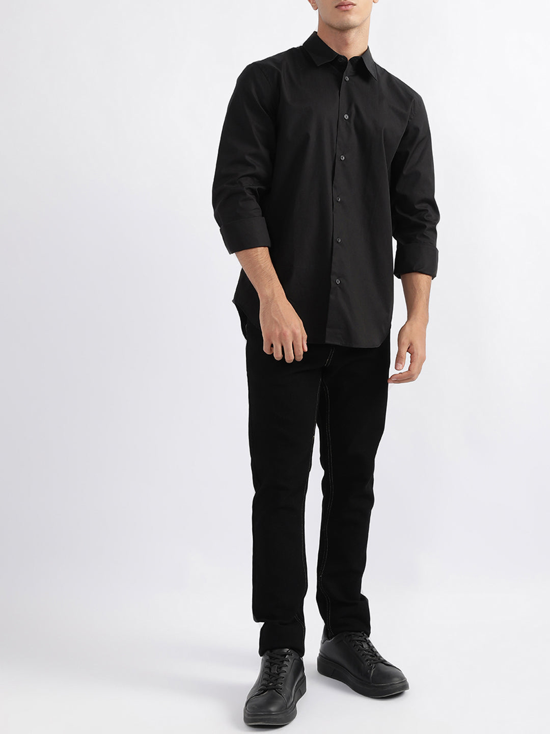 Just Cavalli Black Fashion Slim Fit Shirt