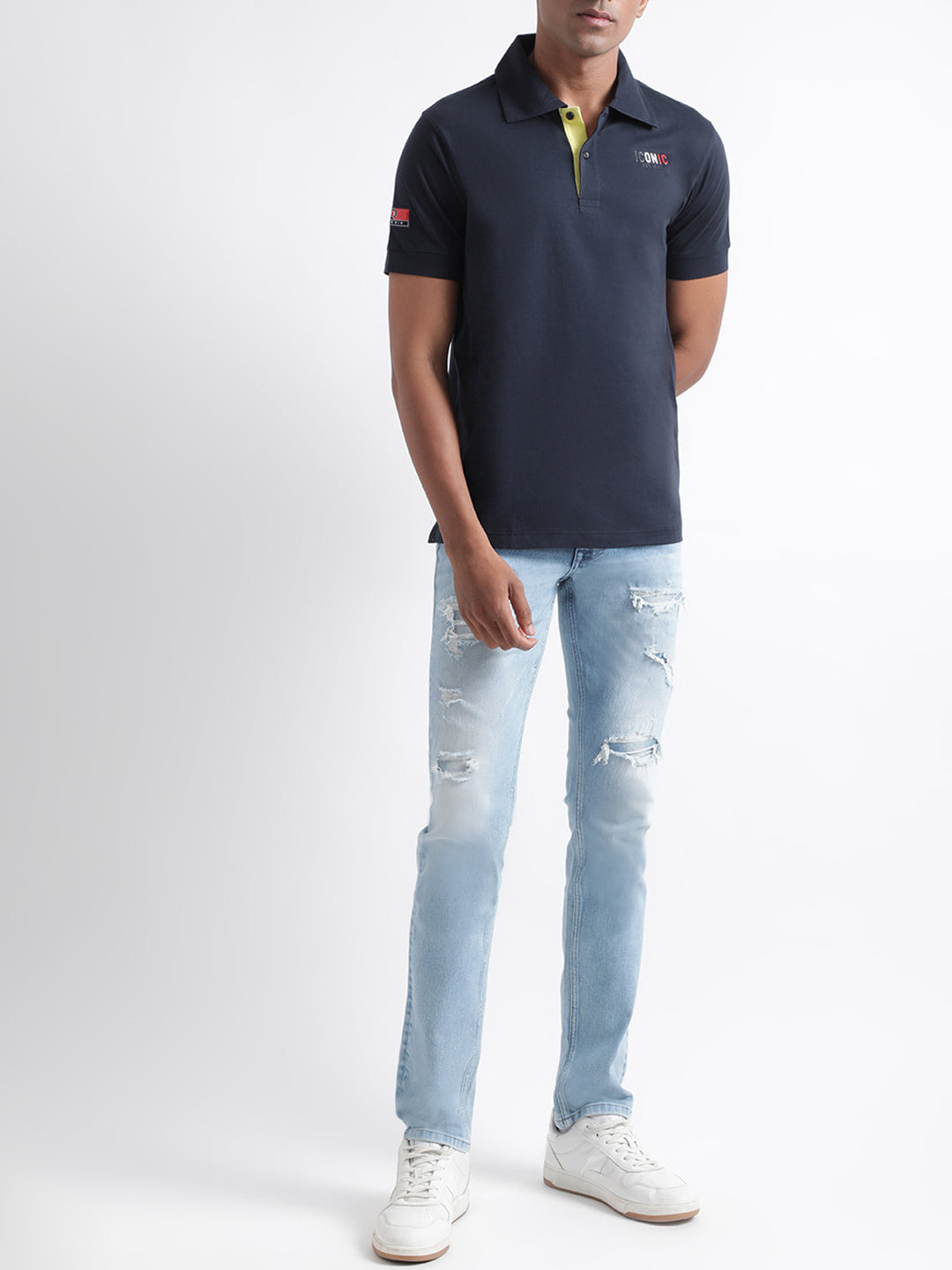 Iconic Navy Logo Regular Fit Polo T-Shirt