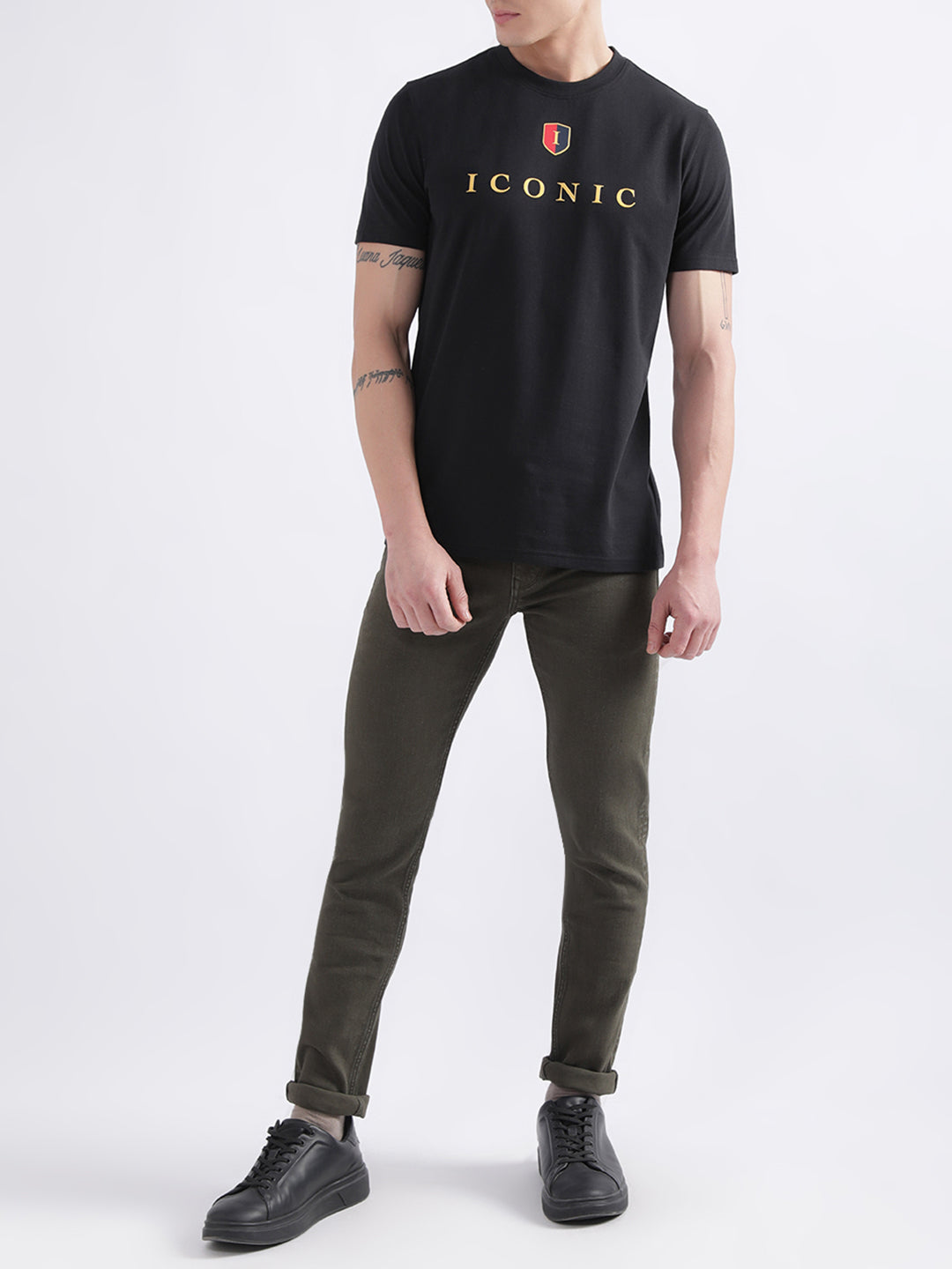 Iconic Black Logo Regular Fit T-Shirt