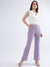 Elle Women Lilac Solid Regular Fit Trouser