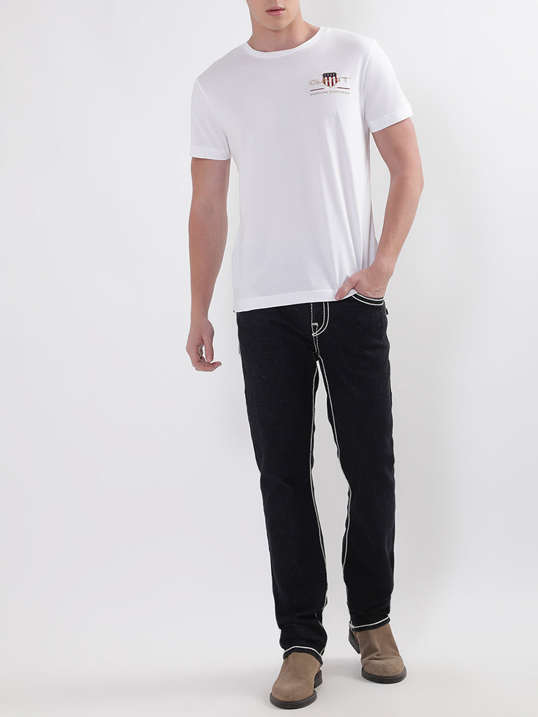 Gant White Archive Shield Regular Fit T-Shirt