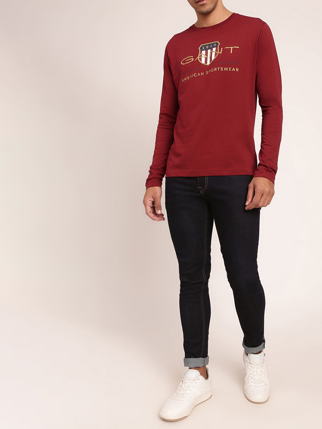 Gant Maroon Logo Regular Fit T-Shirt