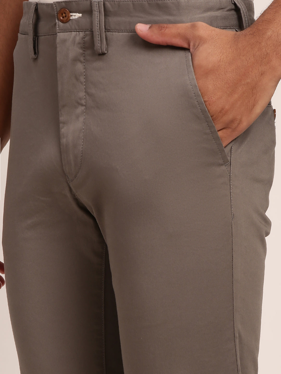 Gant Men Grey Tailored Slim Fit Trousers