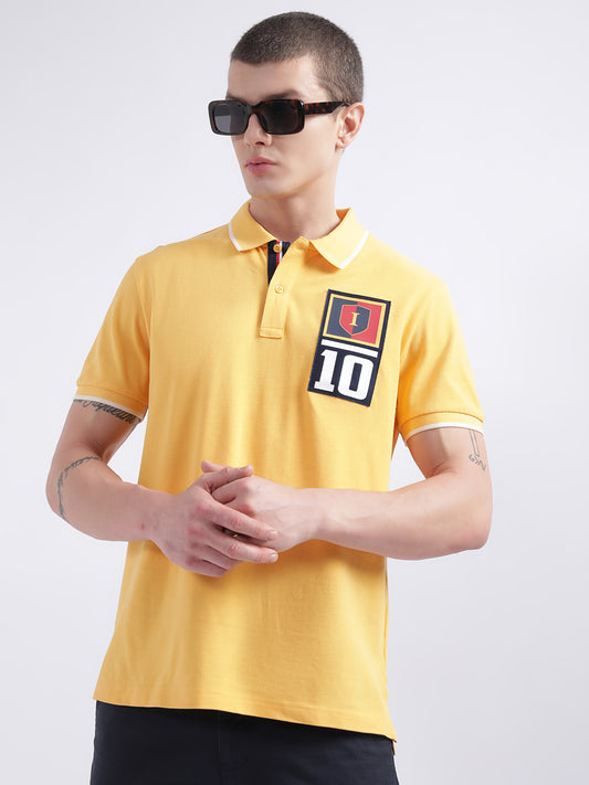 Iconic Yellow Logo Regular Fit Polo T-Shirt