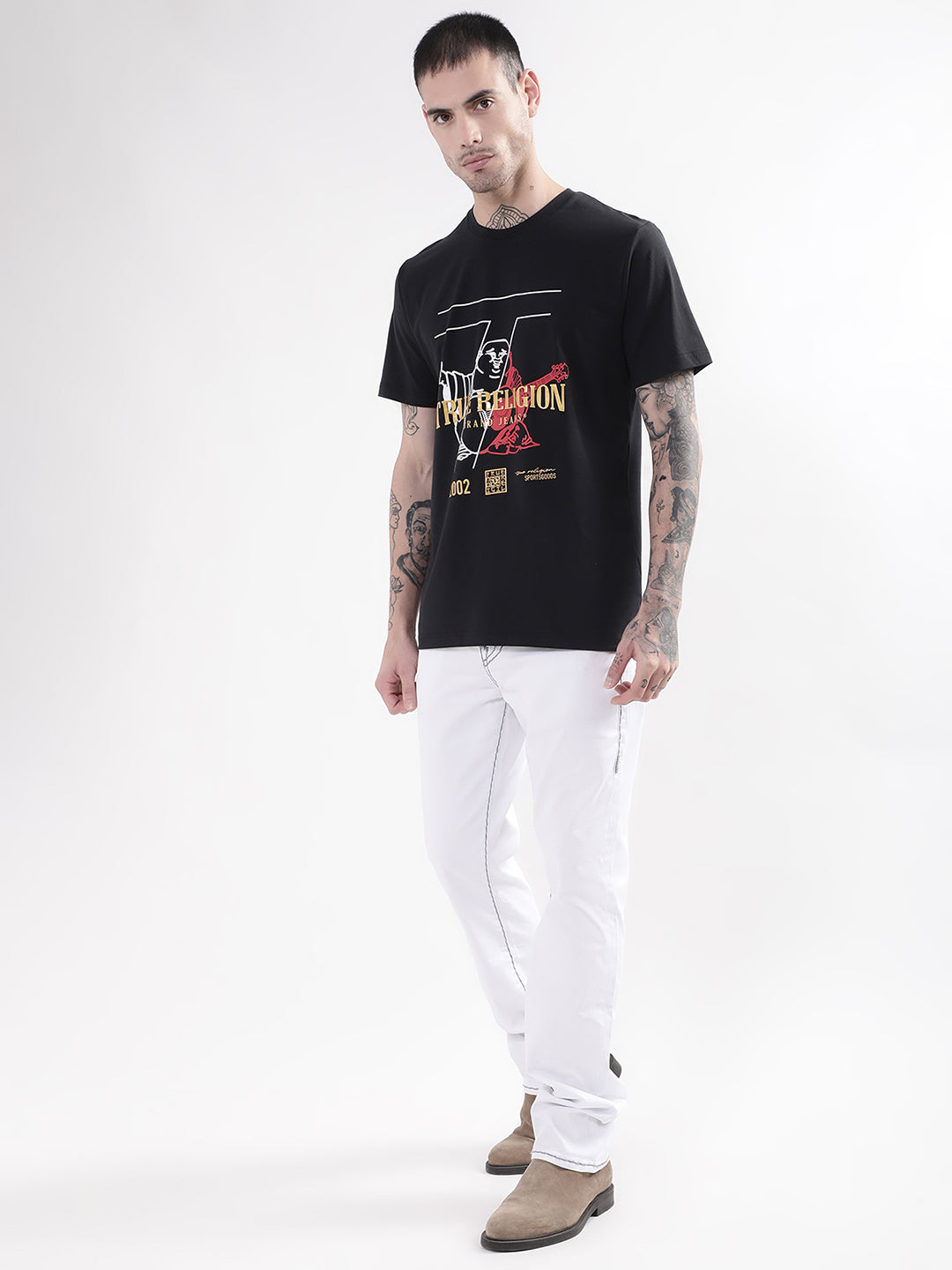 True Religion Black Graphic Logo Regular Fit T-Shirt