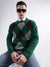 Gant Men Green Printed Round Neck Sweater