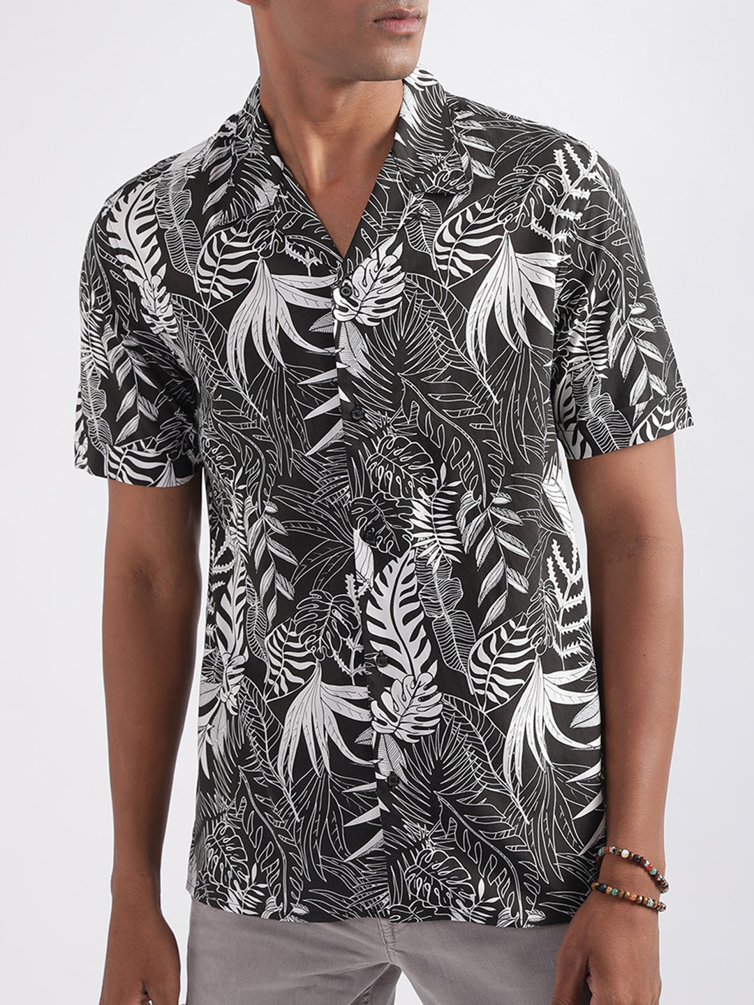 Antony Morato Black Printed Regular Fit Shirt