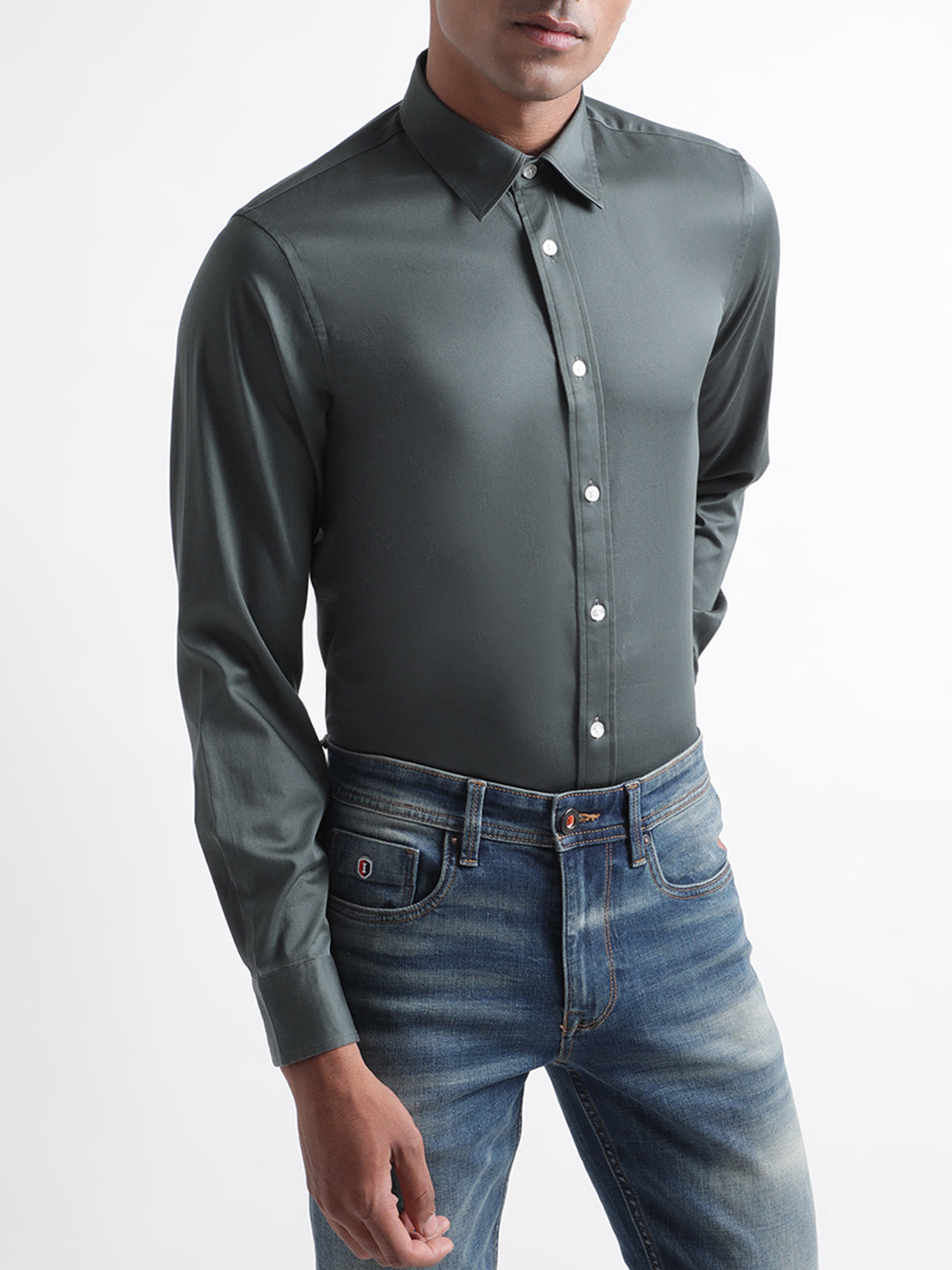 Iconic Olive Slim Fit Shirt